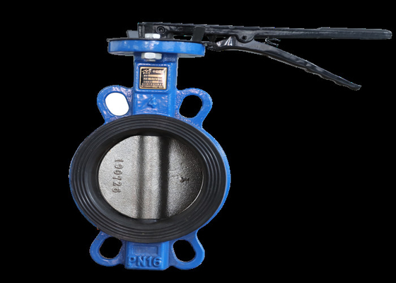 Cast Iron Pinless Wafer Butterfly Valve 1.0/1.6 Mpa Pressure Handle Power