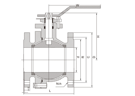 Anti Erosion Rustproof Ball Valve Cast Iron , Light Weight ANSI Ball Valve