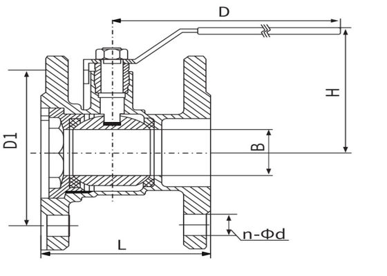Brass Leakproof Ball Valve Flange Type Durable Practical DN15-DN100